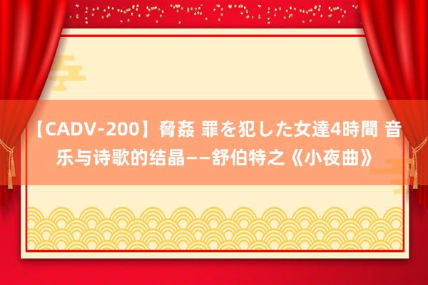 【CADV-200】脅姦 罪を犯した女達4時間 音乐与诗歌的结晶——舒伯特之《小夜曲》