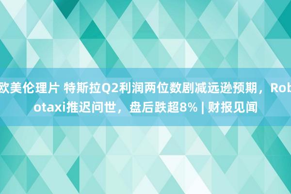 欧美伦理片 特斯拉Q2利润两位数剧减远逊预期，Robotaxi推迟问世，盘后跌超8% | 财报见闻