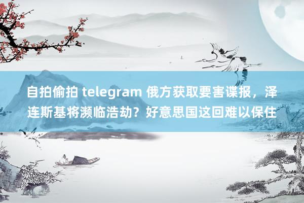 自拍偷拍 telegram 俄方获取要害谍报，泽连斯基将濒临浩劫？好意思国这回难以保住