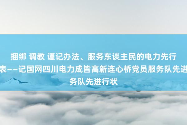 捆绑 调教 谨记办法、服务东谈主民的电力先行官代表——记国网四川电力成皆高新连心桥党员服务队先进行状