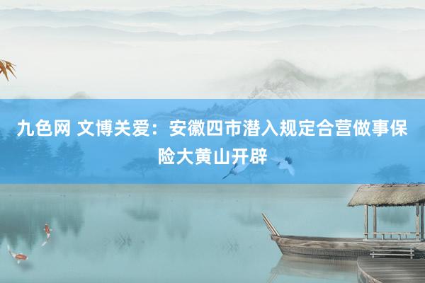 九色网 文博关爱：安徽四市潜入规定合营做事保险大黄山开辟