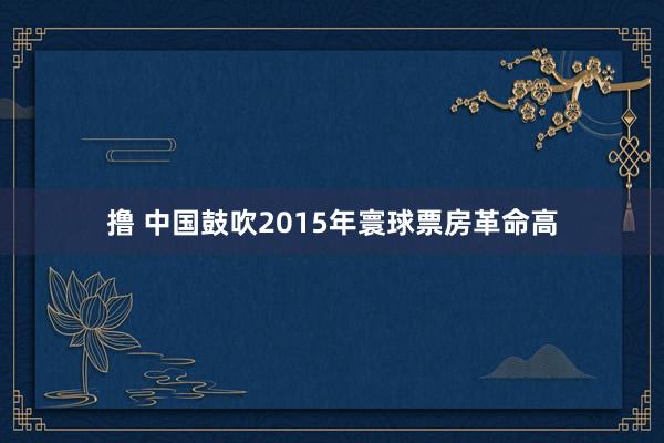 撸 中国鼓吹2015年寰球票房革命高