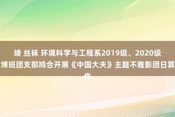 绫 丝袜 环境科学与工程系2019级、2020级硕博班团支部鸠合开展《中国大夫》主题不雅影团日算作