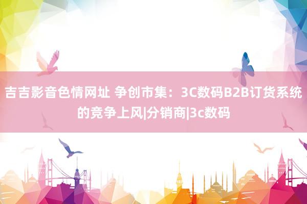 吉吉影音色情网址 争创市集：3C数码B2B订货系统的竞争上风|分销商|3c数码